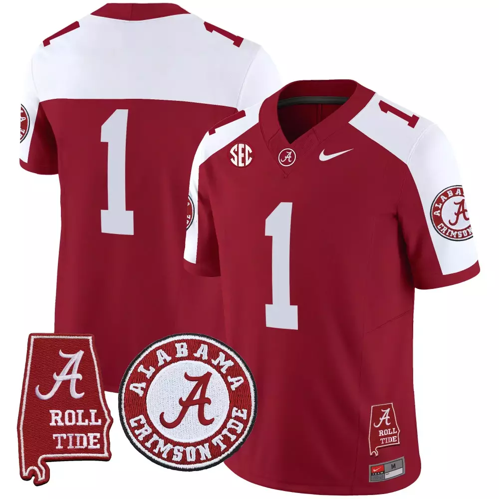 1 team crimson alternate mens alabama crimson tide rose bowl patch vapor jersey all stitched