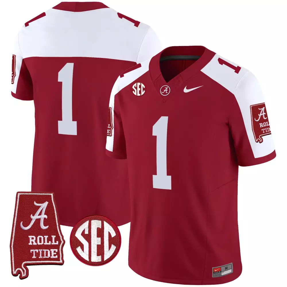 1 team crimson alternate youths alabama crimson tide nick saban 7x champions patch vapor jersey all stitched