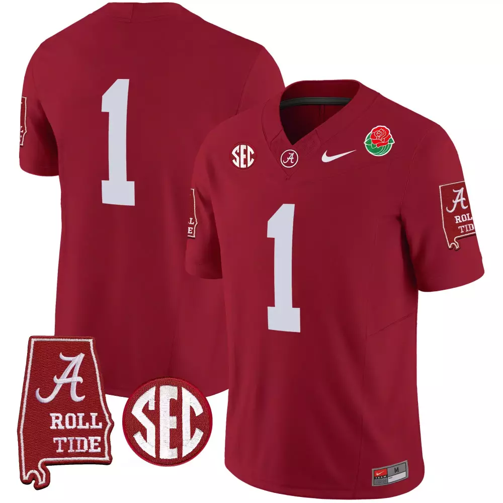 1 team crimson mens alabama crimson tide gold trim vapor jersey v3 alabama map all stitched
