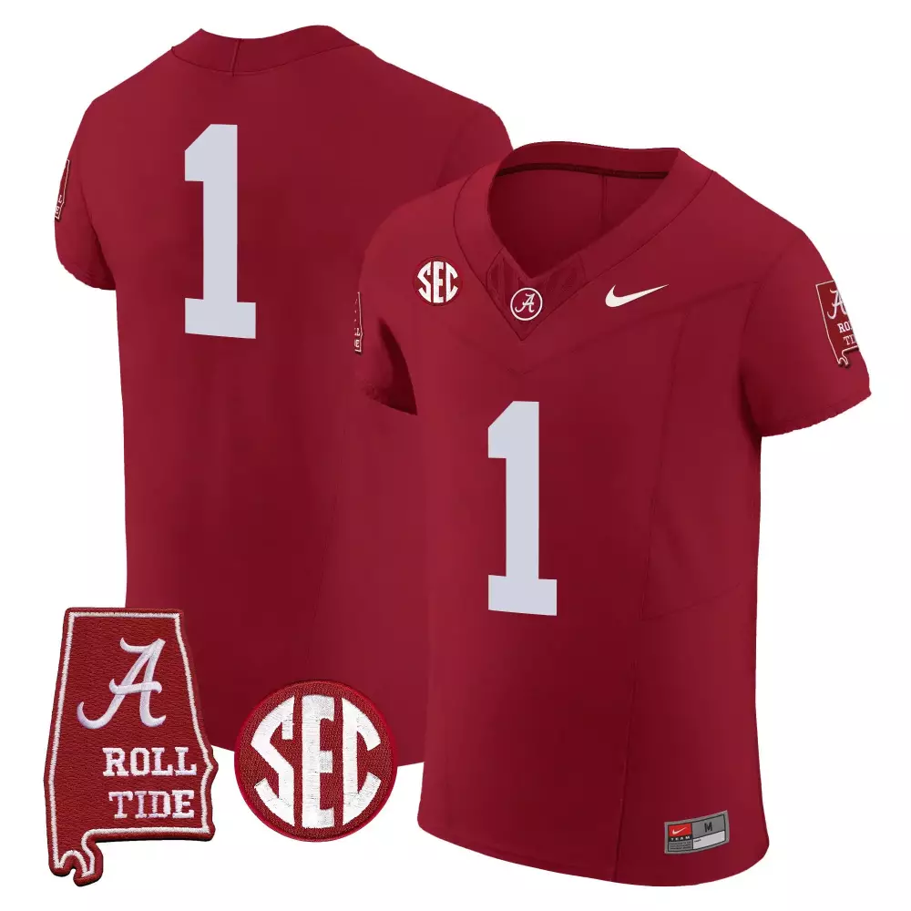 1 team crimson mens alabama crimson tide vapor elite jersey all stitched