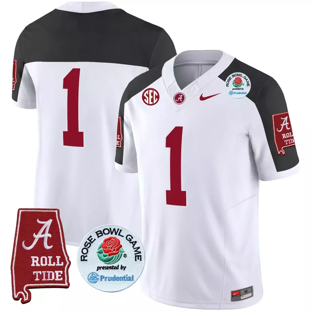 1 team inverted mens alabama crimson tide rose bowl patch vapor limited jersey all stitched