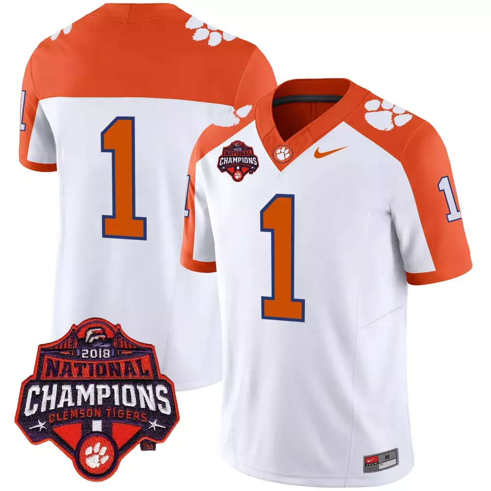 1 team black mens clemson tigers vapor limited jersey all stitched