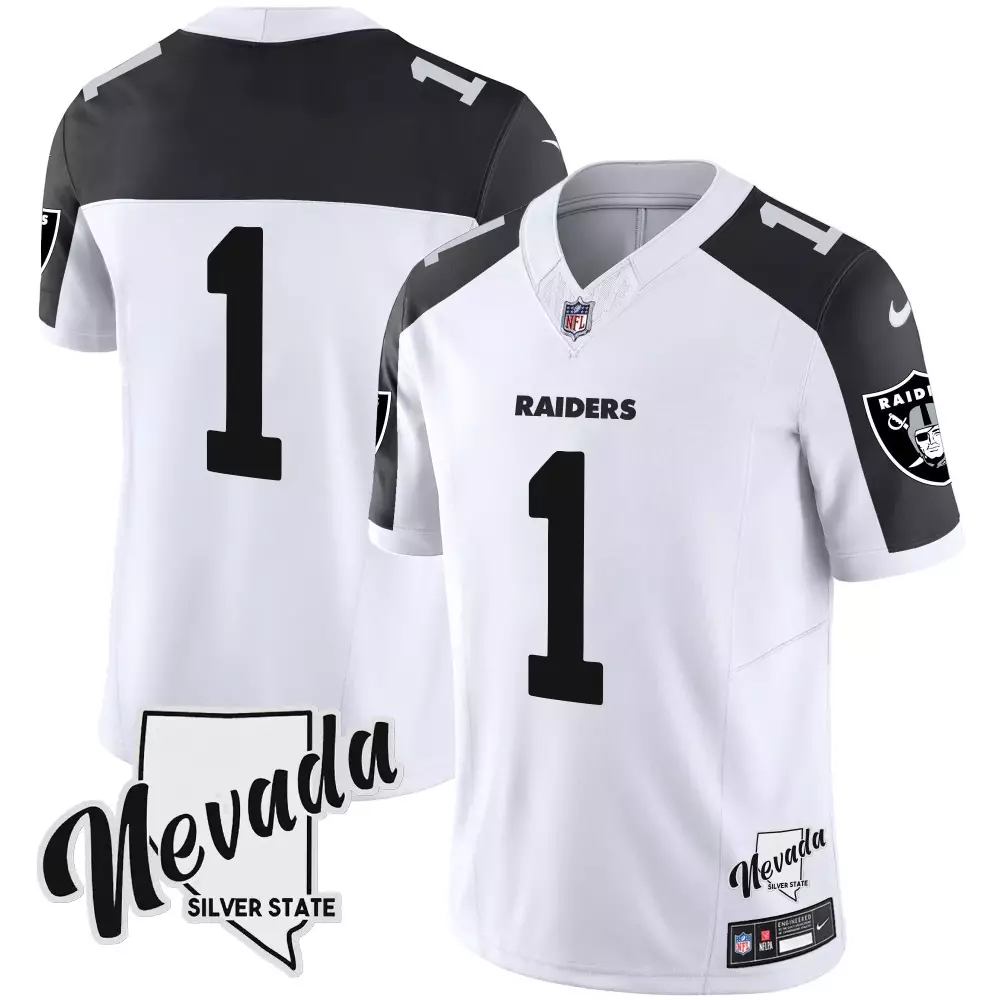1 team inverted mens las vegas raiders nevada silver state patch vapor jersey all stitched