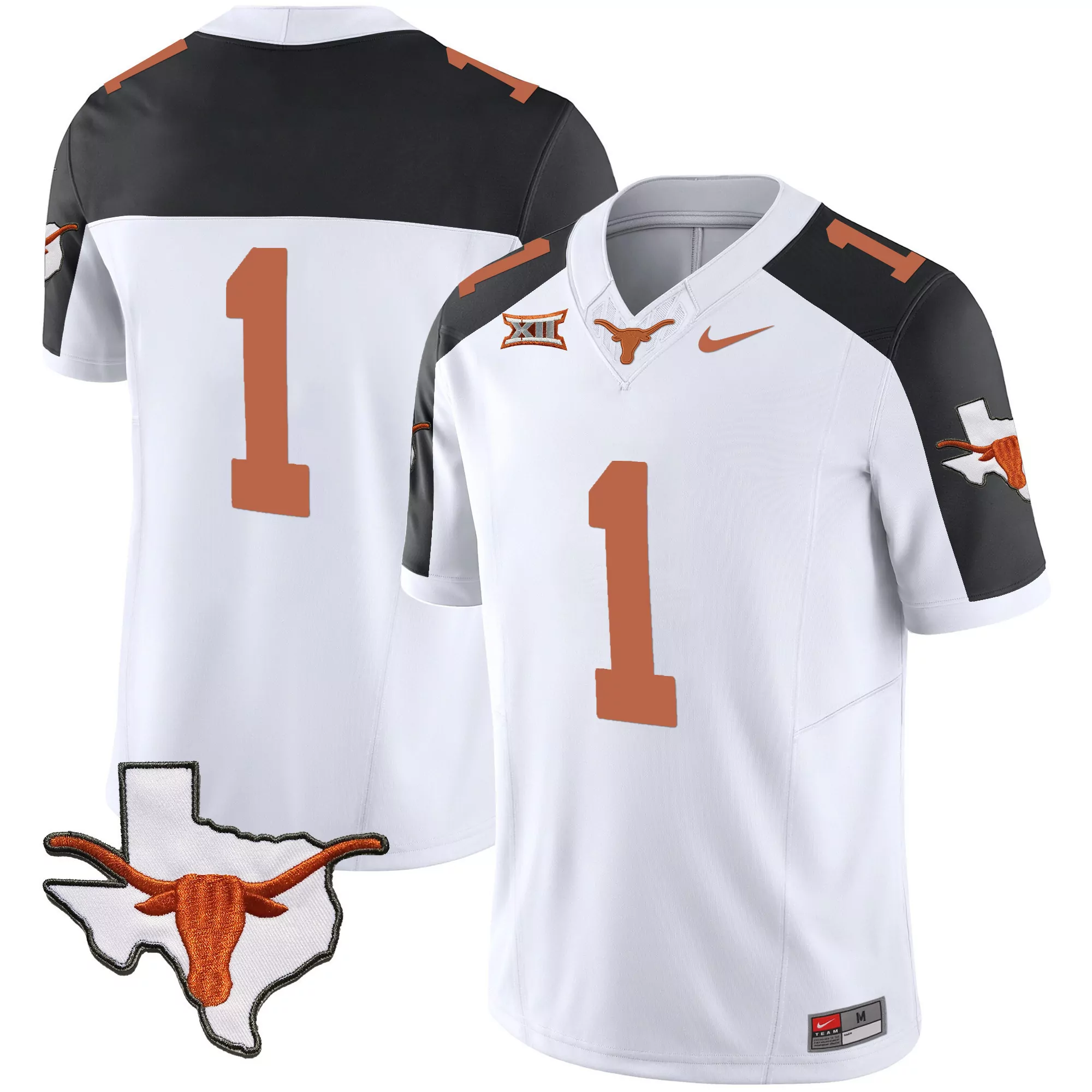 1 team inverted mens texas longhorns sugar bowl sec patch vapor jersey all stitched