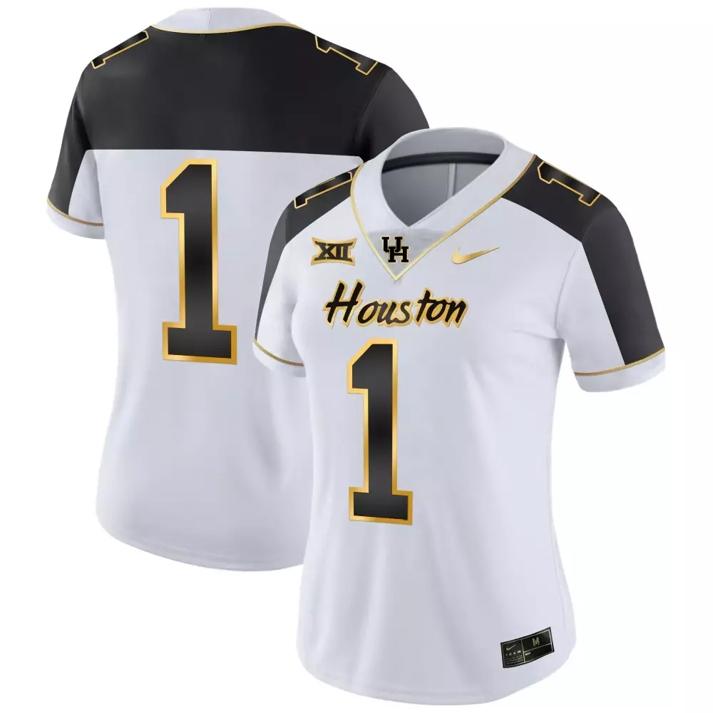 1 team inverted womens houston cougars 2023 oilers inspired gold jersey all stitched