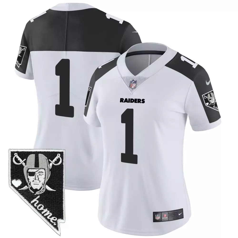 Las Vegas Raiders Team Inverted Women's Nevada Home Patch Vapor Jersey | Stitched Style | Replica Fan Gear for Women