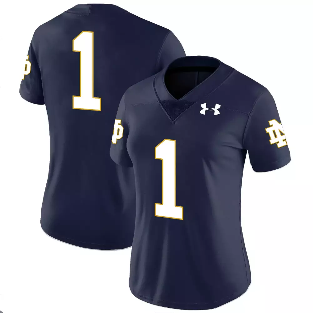 1 team navy womens notre dame fighting irish vapor limited jersey all stitched