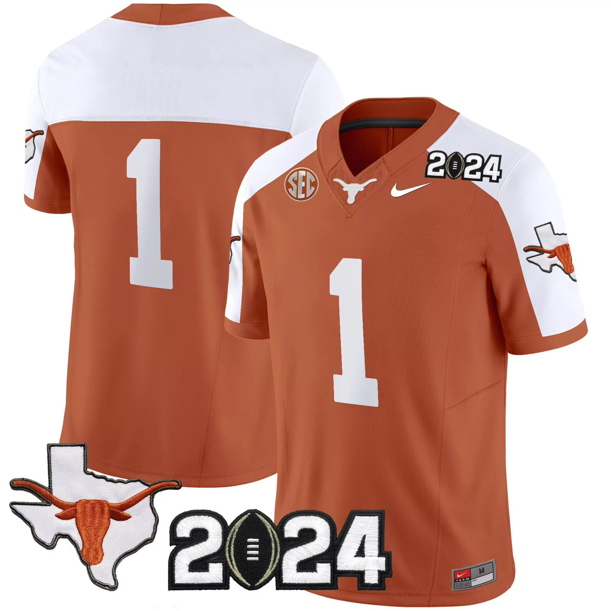 1 team inverted womens texas longhorns state map sec patch vapor jersey v2 all stitched