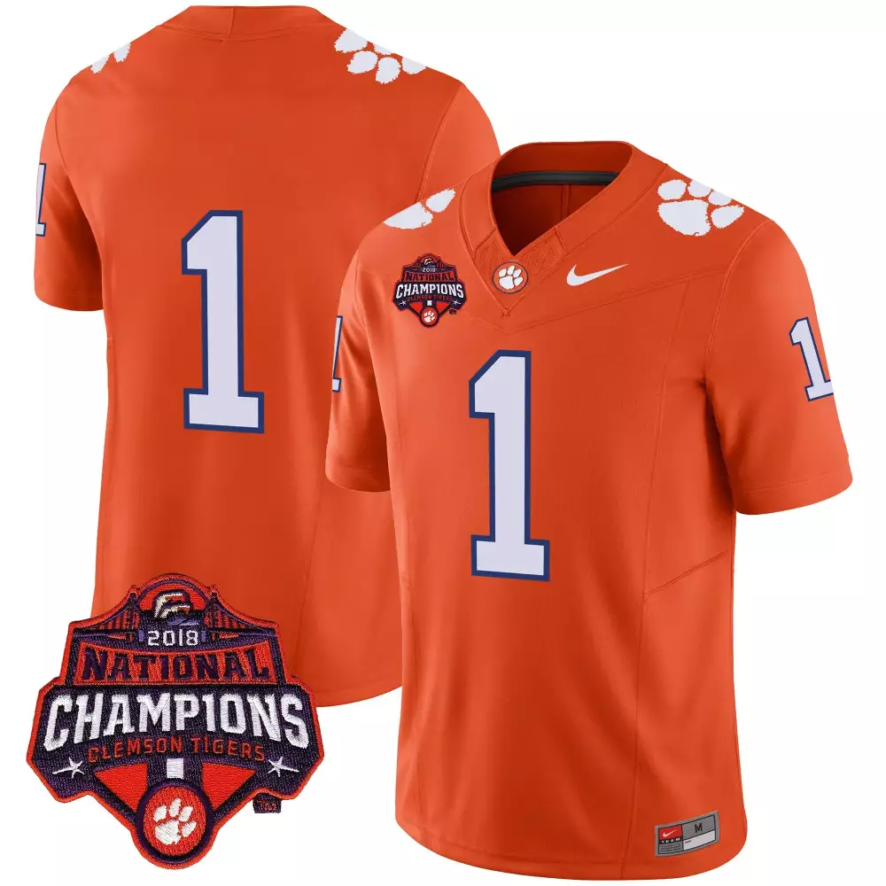 1 team black mens clemson tigers vapor limited jersey all stitched