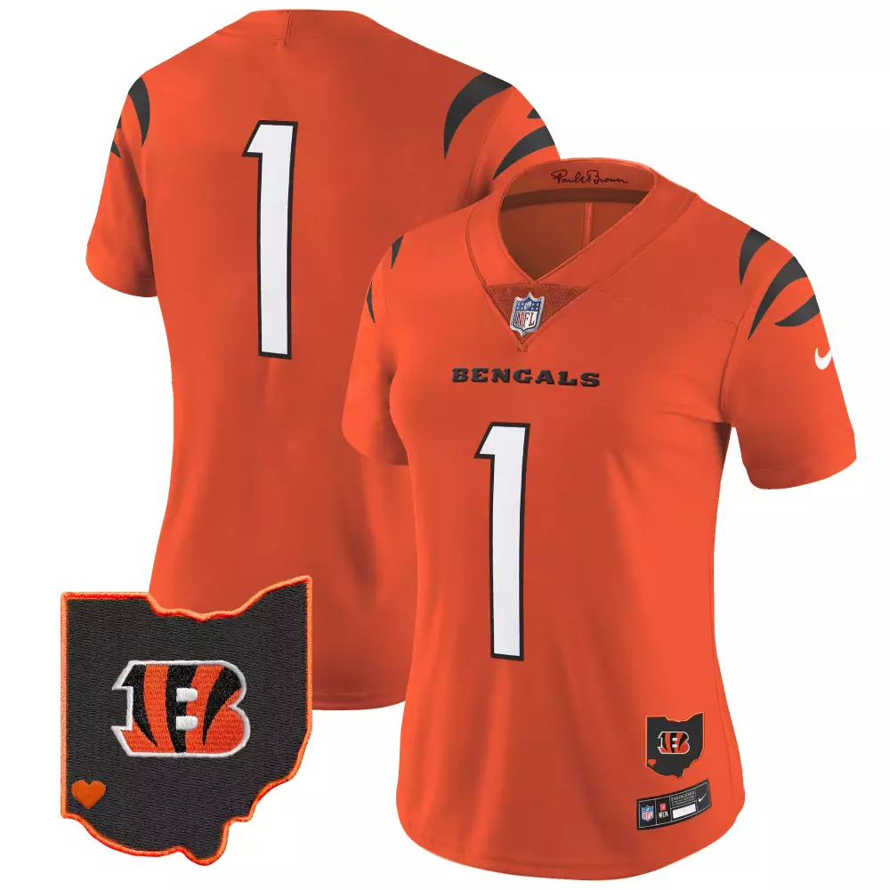 Cincinnati Bengals Ohio Patch Vapor Limited Jersey | Stitched Fan Gear for Women | Ideal for Game Day