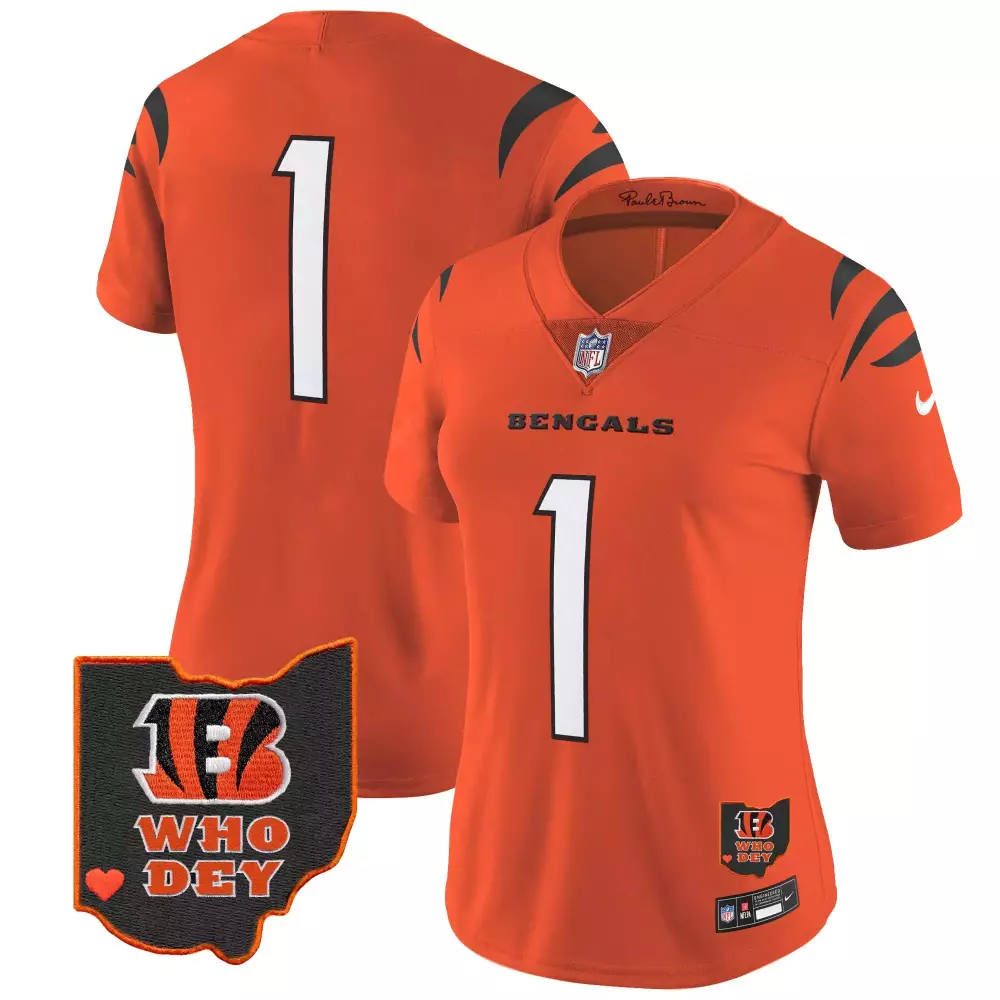Cincinnati Bengals Ohio Patch Vapor Limited Jersey | Stitched Fan Gear for Women | Ideal for Game Day