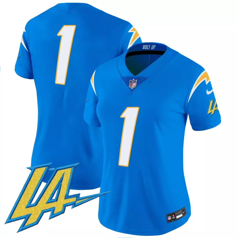 1 Team Powder Blue Los Angeles Chargers Vapor Jersey | 2023 Men's Style | Limited Edition Fan Gear | For Men, Women & Youth