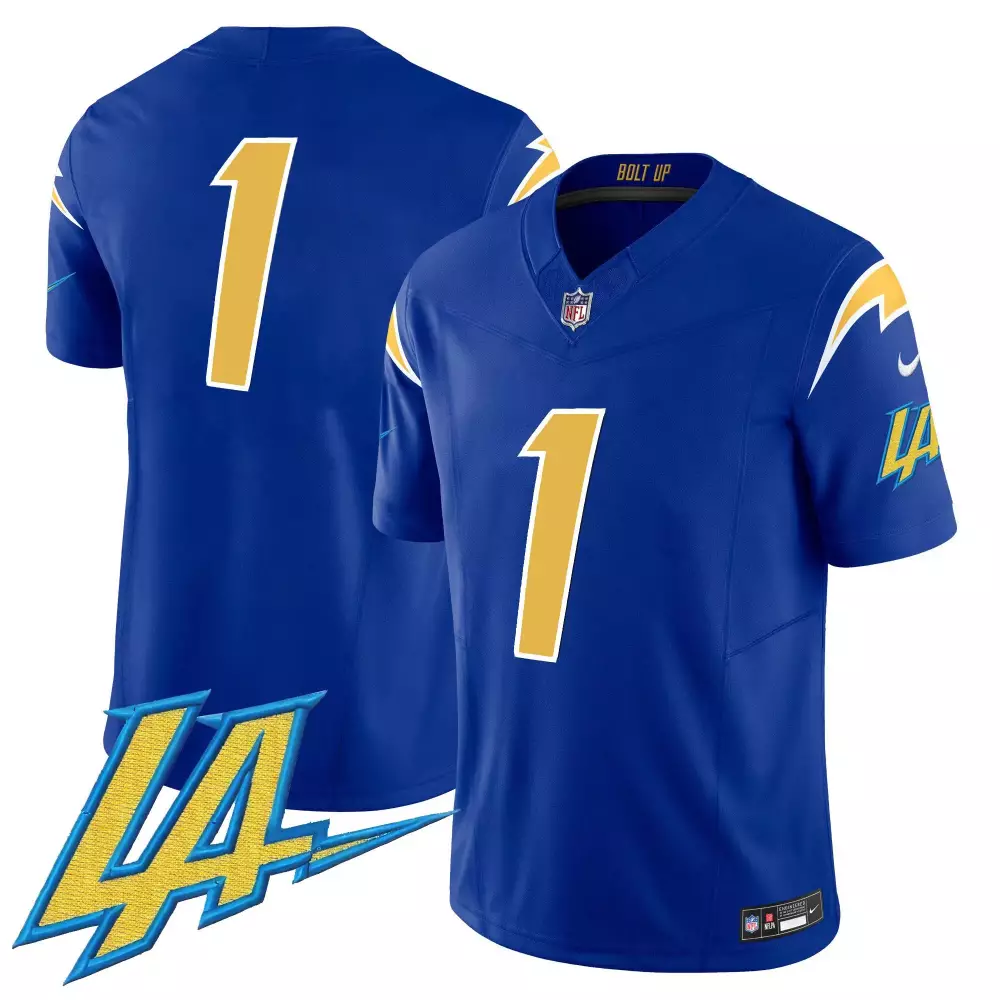 1 Team Powder Blue Los Angeles Chargers Vapor Jersey | 2023 Men's Style | Limited Edition Fan Gear | For Men, Women & Youth