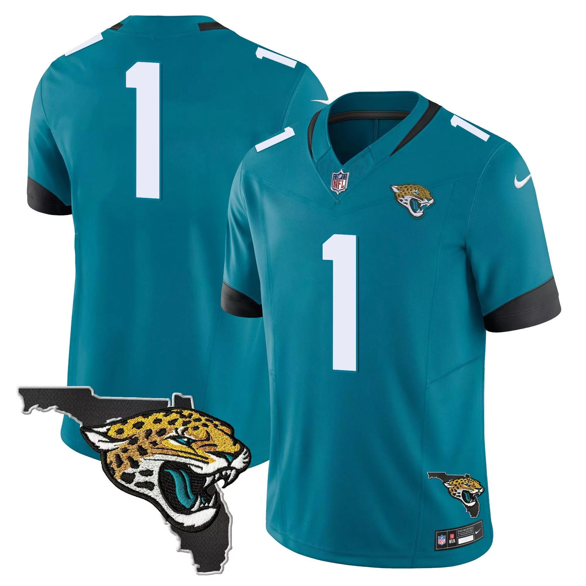 1 team teal mens jacksonville jaguars florida patch vapor jersey all stitched