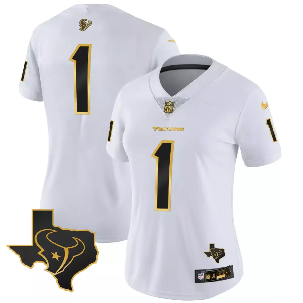 1 team white gold womens houston texans gold vapor limited jersey all stitched
