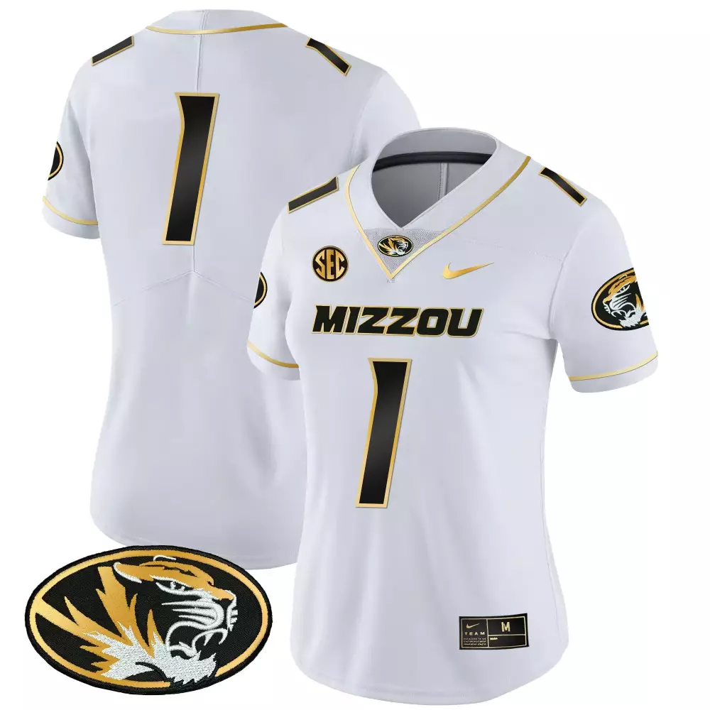 1 team gold womens missouri tigers vapor limited jersey all stitched