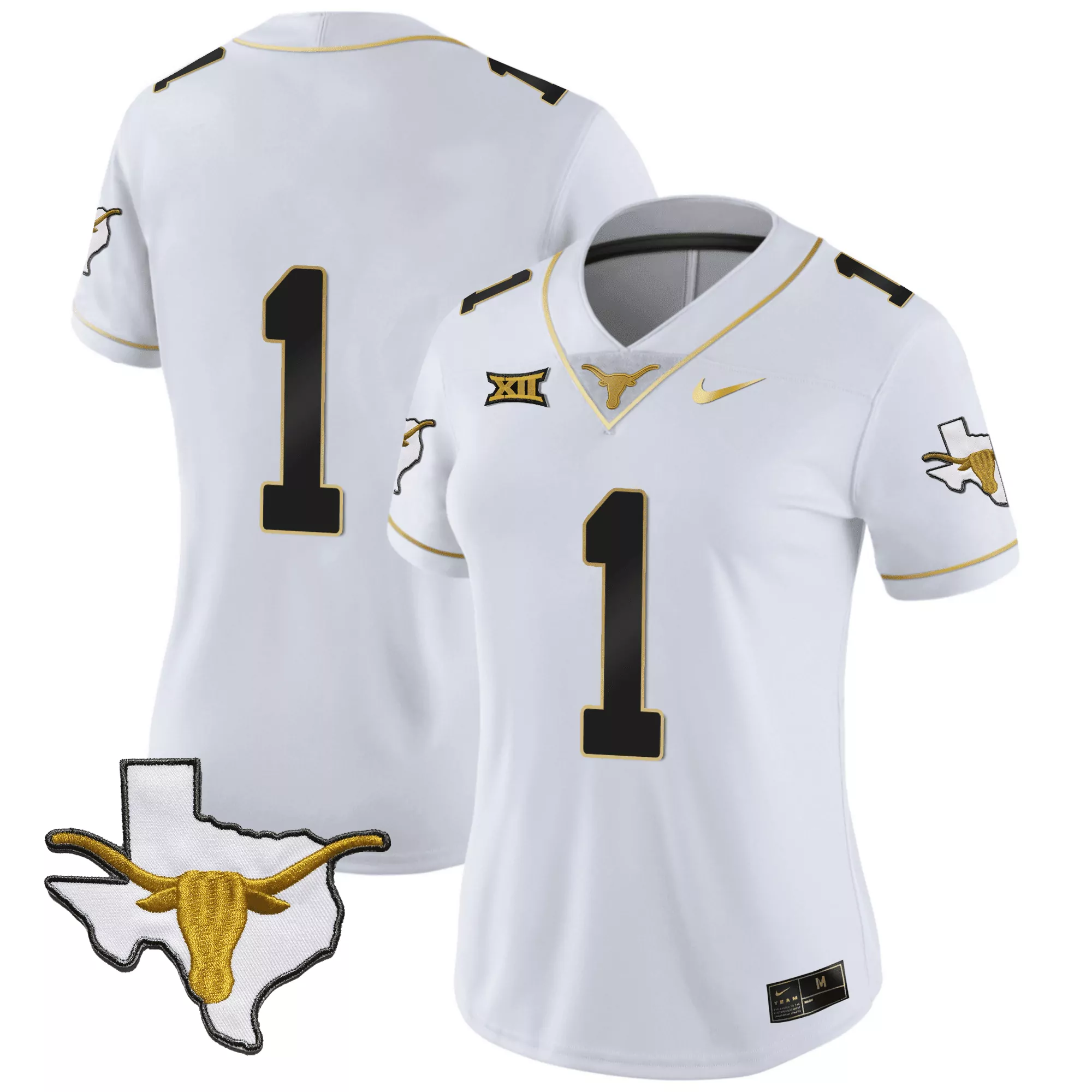 1 team texas orange womens texas longhorns state map sec patch vapor jersey v2 all stitched