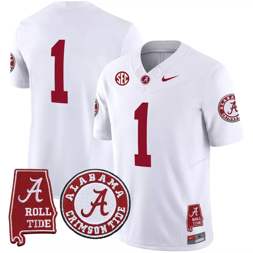 1 team white mens alabama crimson tide rose bowl patch vapor jersey all stitched