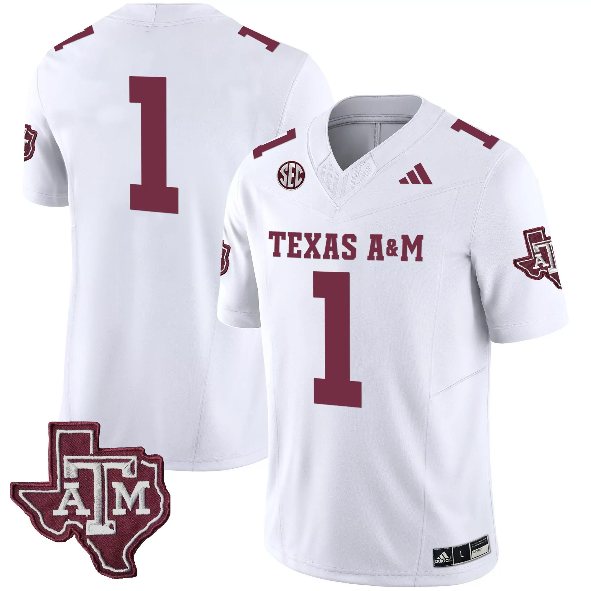 1 team white mens texas am aggies vapor limited jersey v2 all stitched