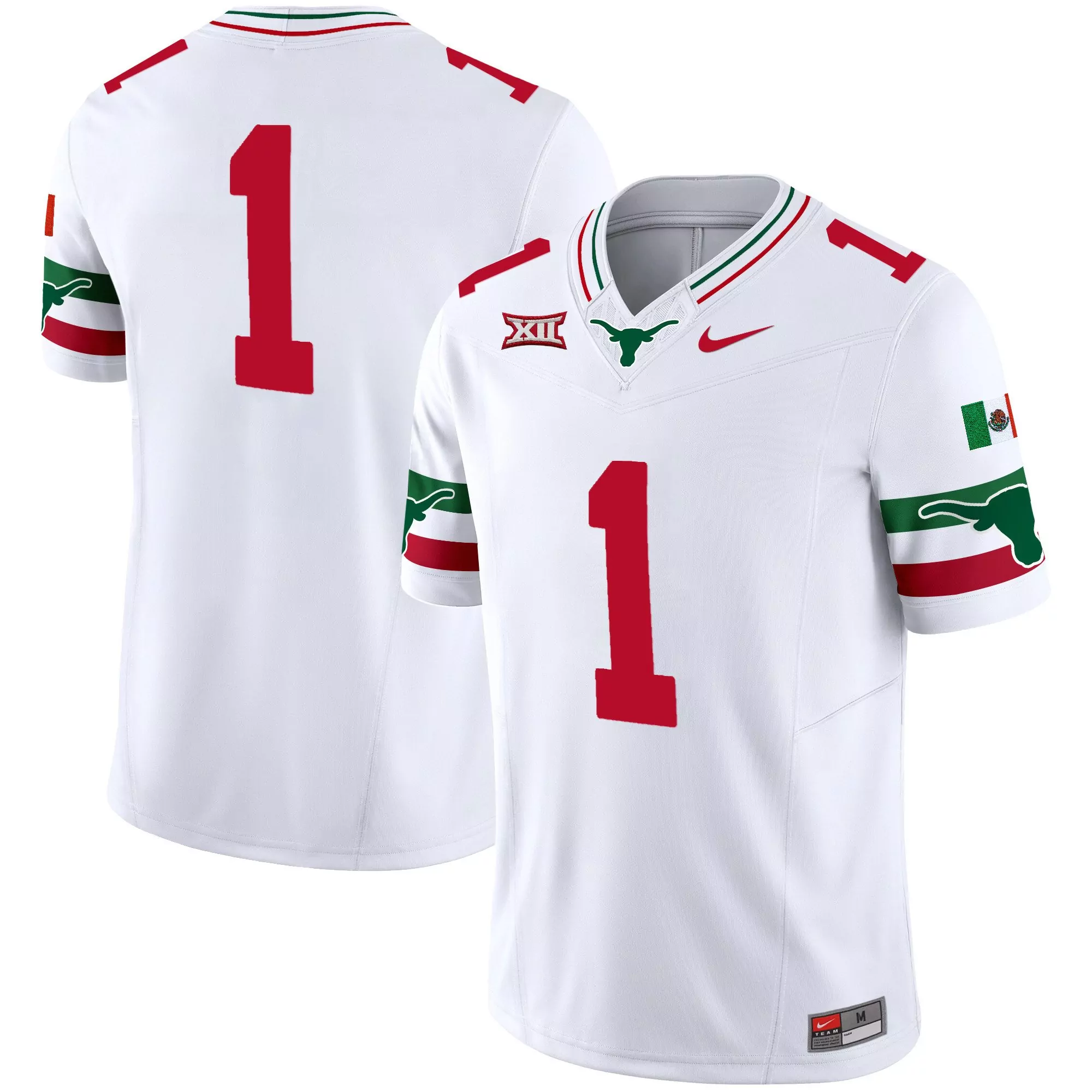 1 team white mens texas longhorns 2024 vapor limited jersey all stitched