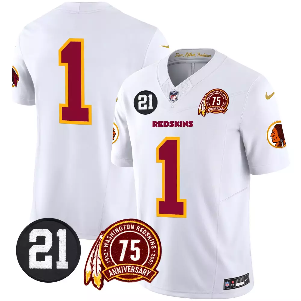 1 team white mens washington redskins 75th sean taylor patch vapor limited jersey all stitched