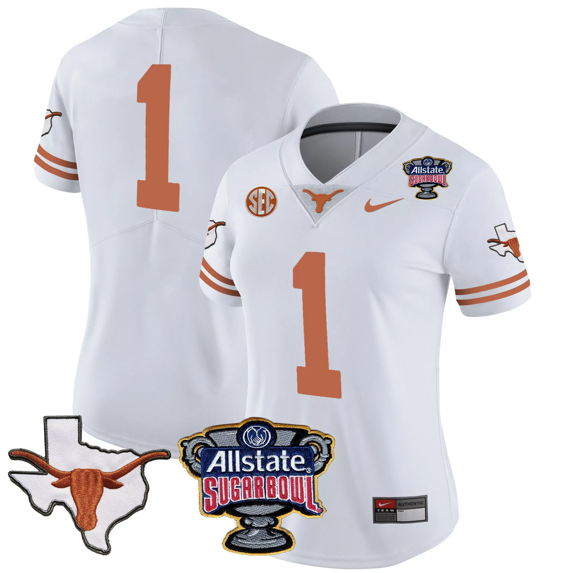 1 team white mens texas longhorns vapor limited jersey v3 all stitched
