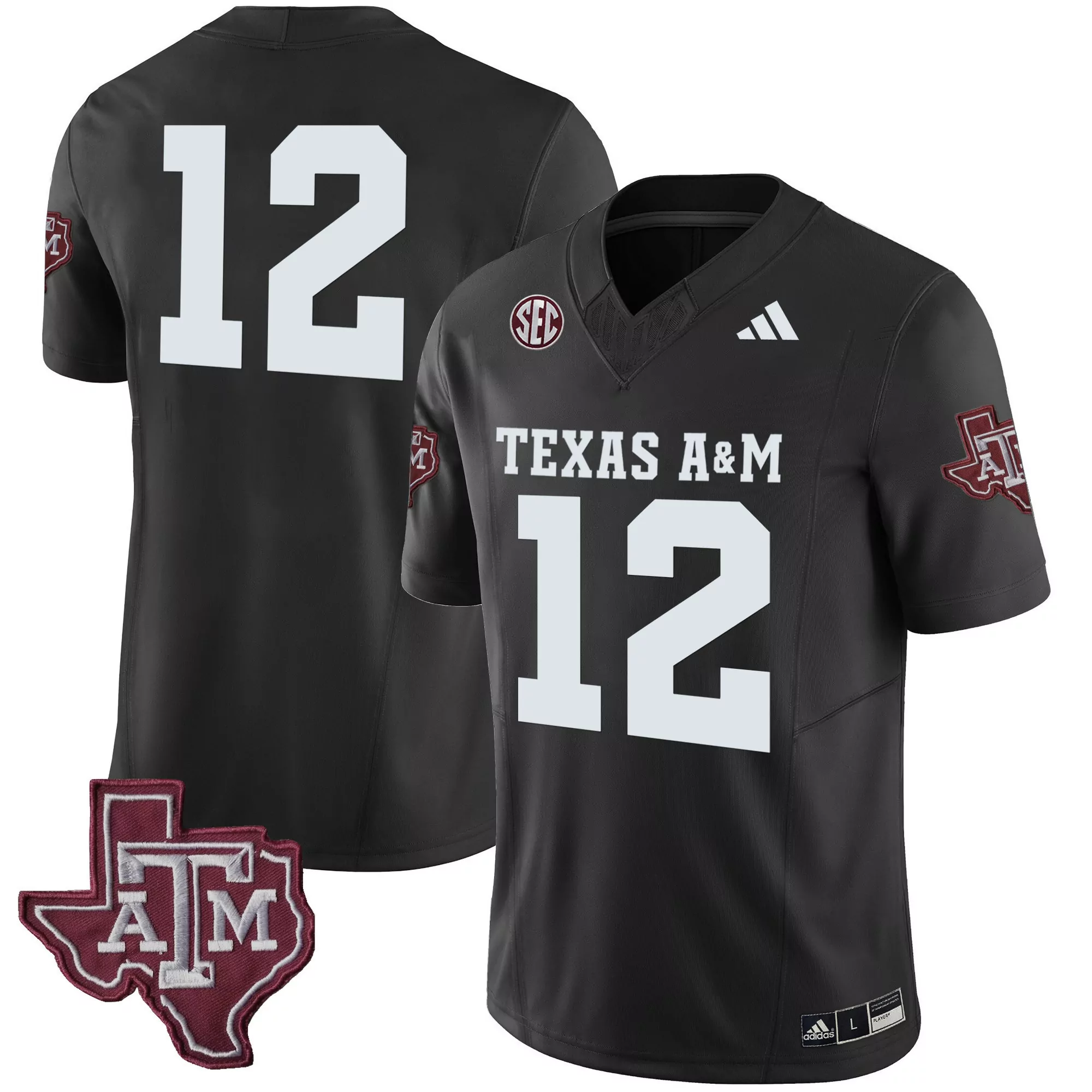 12 texas black mens texas am aggies vapor limited jersey all stitched