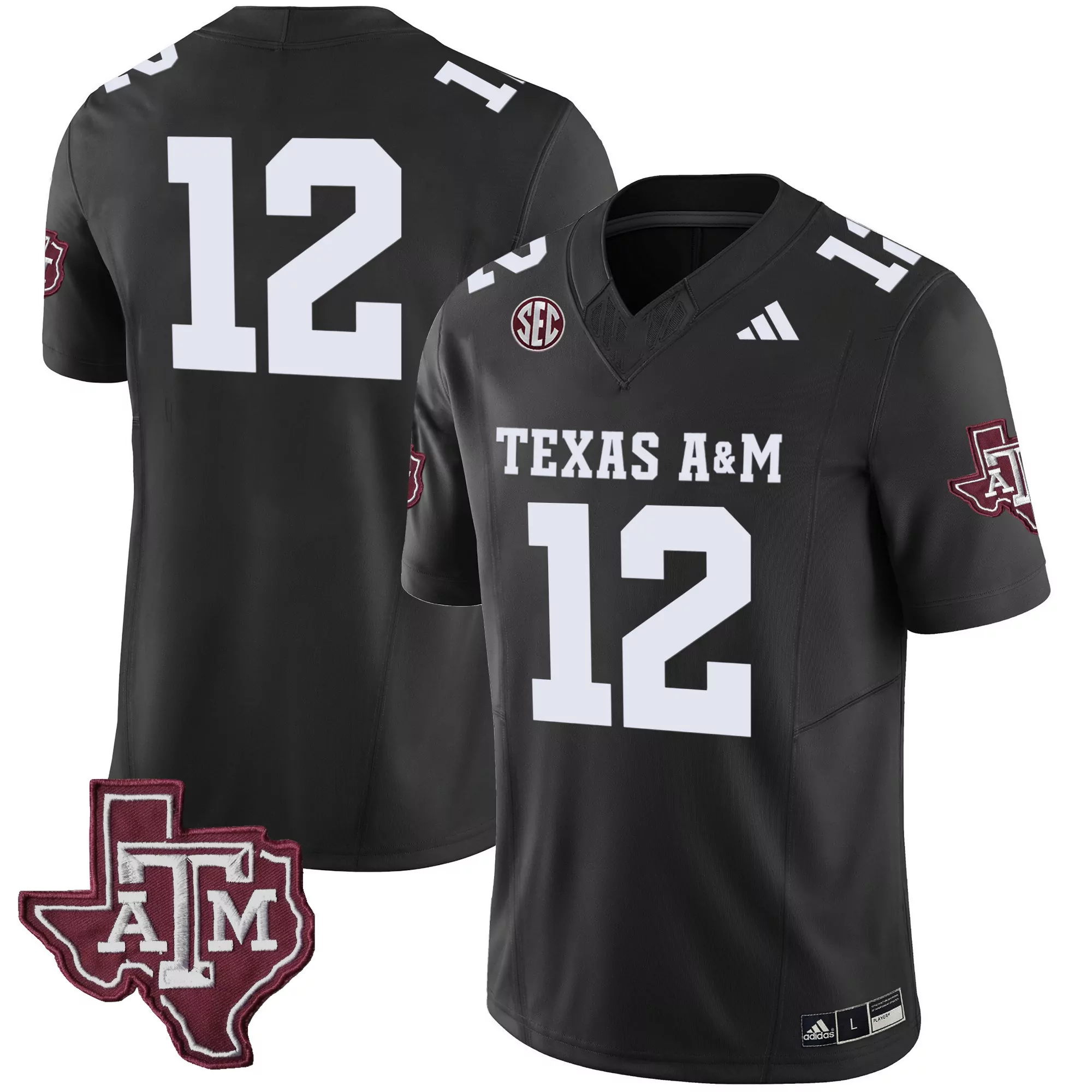 12 texas black mens texas am aggies vapor limited jersey all stitched