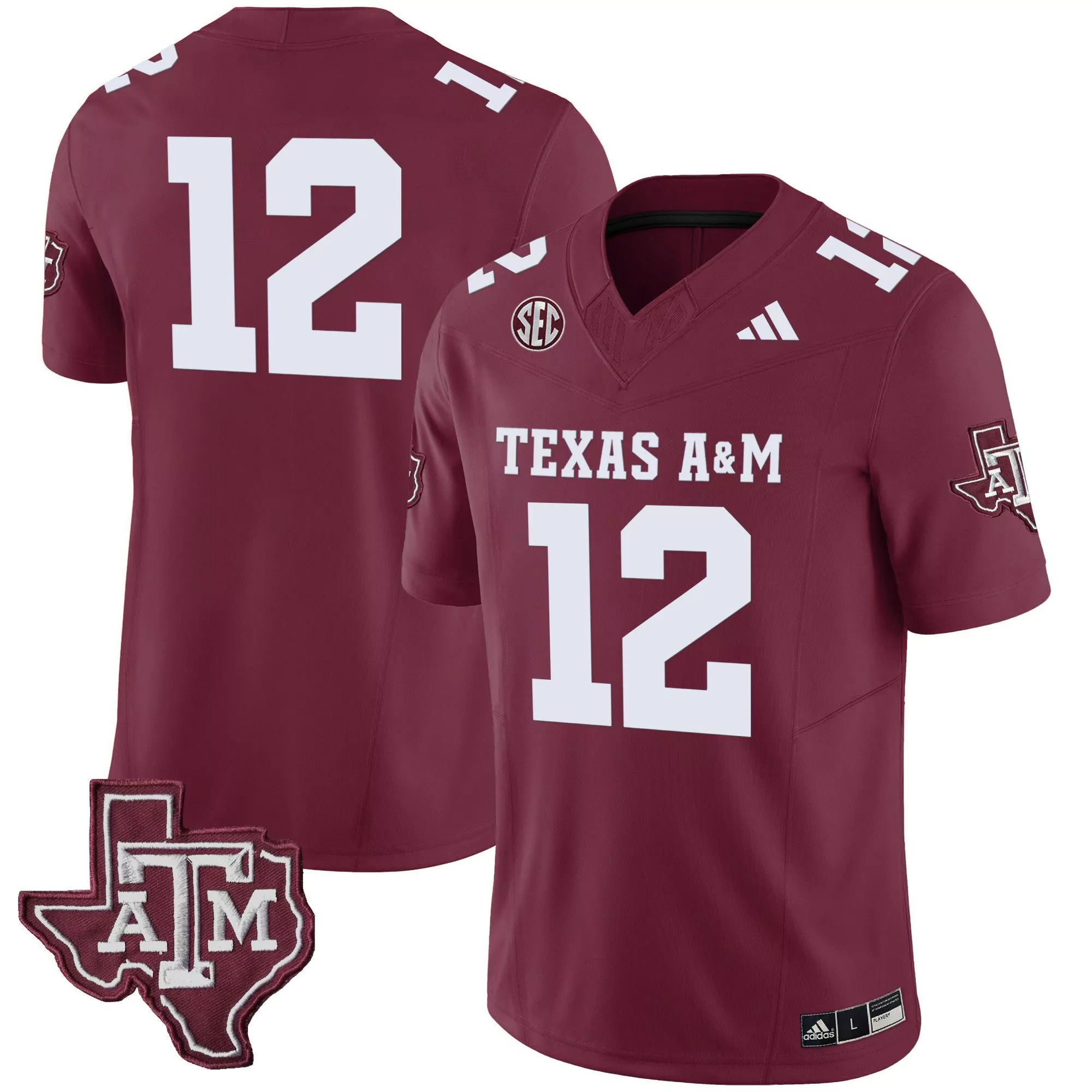 12 texas maroon mens texas am aggies vapor limited jersey v2 all stitched