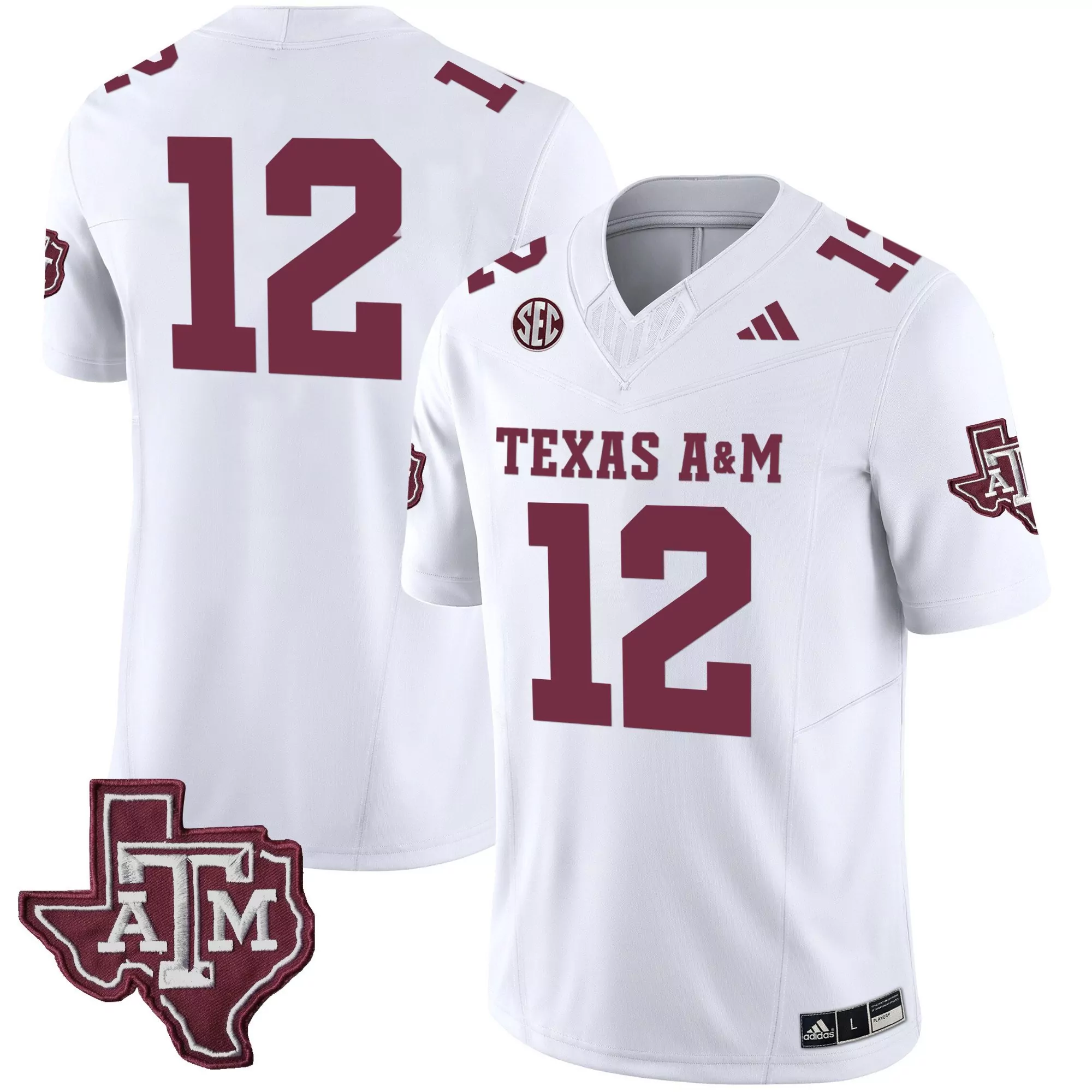 12 texas white mens texas am aggies vapor limited jersey v2 all stitched