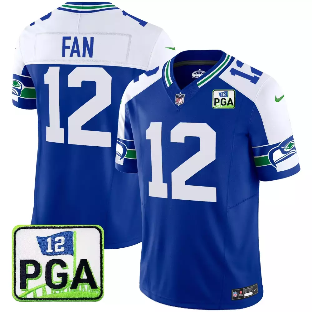 Seattle Seahawks 12th Fan Royal Alternate Men's Jersey | PGA Patch Vapor Style | All Stitched Fan Gear | For Men, Women & Youth