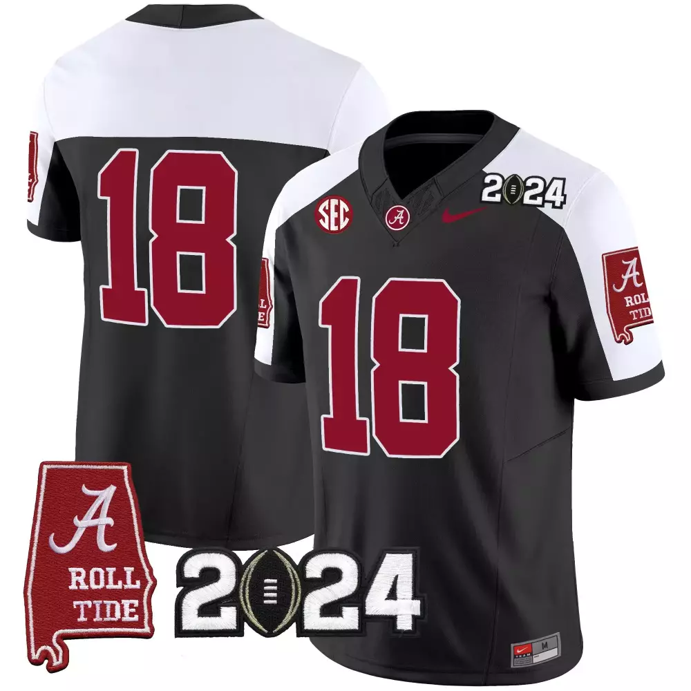 18 champs black alternate mens alabama crimson tide 2024 vapor limited jersey all stitched