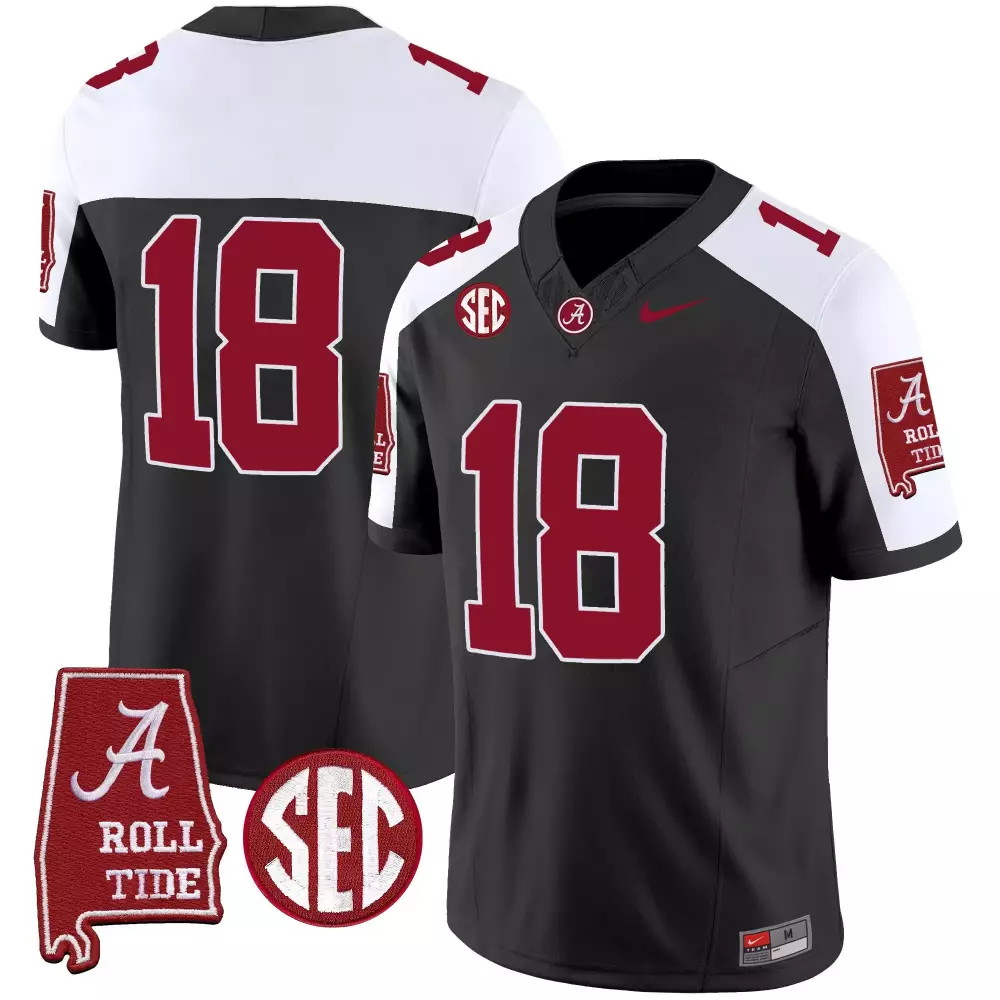 18 champs black alternate mens alabama crimson tide nick saban 7x champions patch vapor jersey all stitched