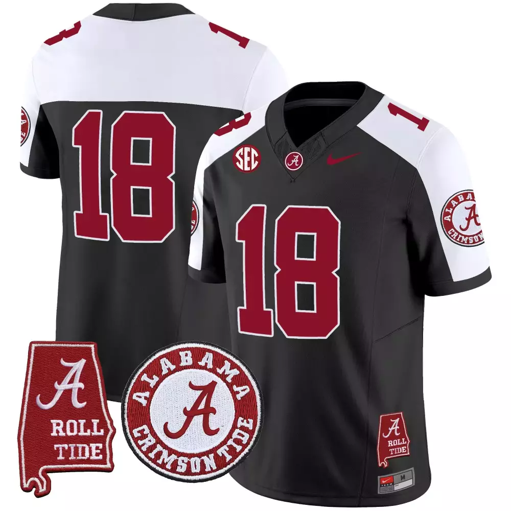 18 champs black alternate mens alabama crimson tide nick saban 7x champions patch vapor jersey all stitched