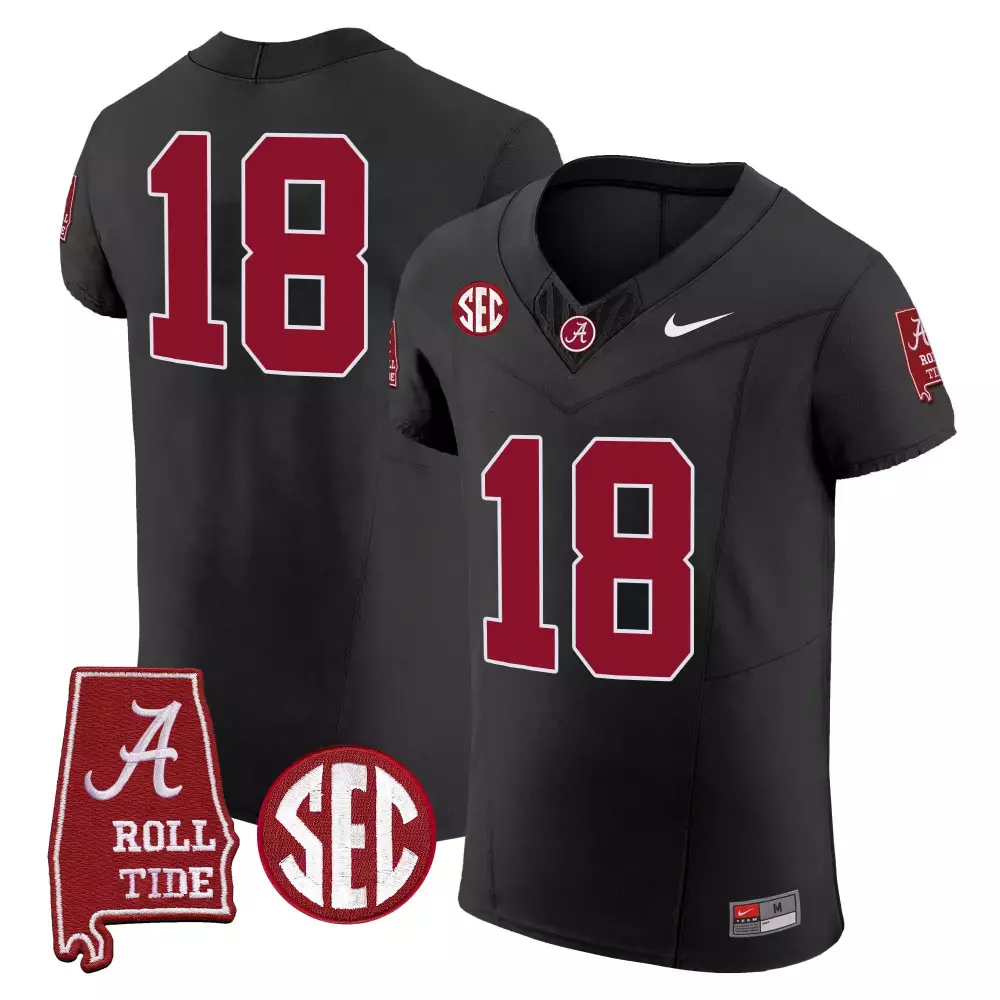 18 champs black mens alabama crimson tide nick saban 7x champions patch vapor jersey all stitched
