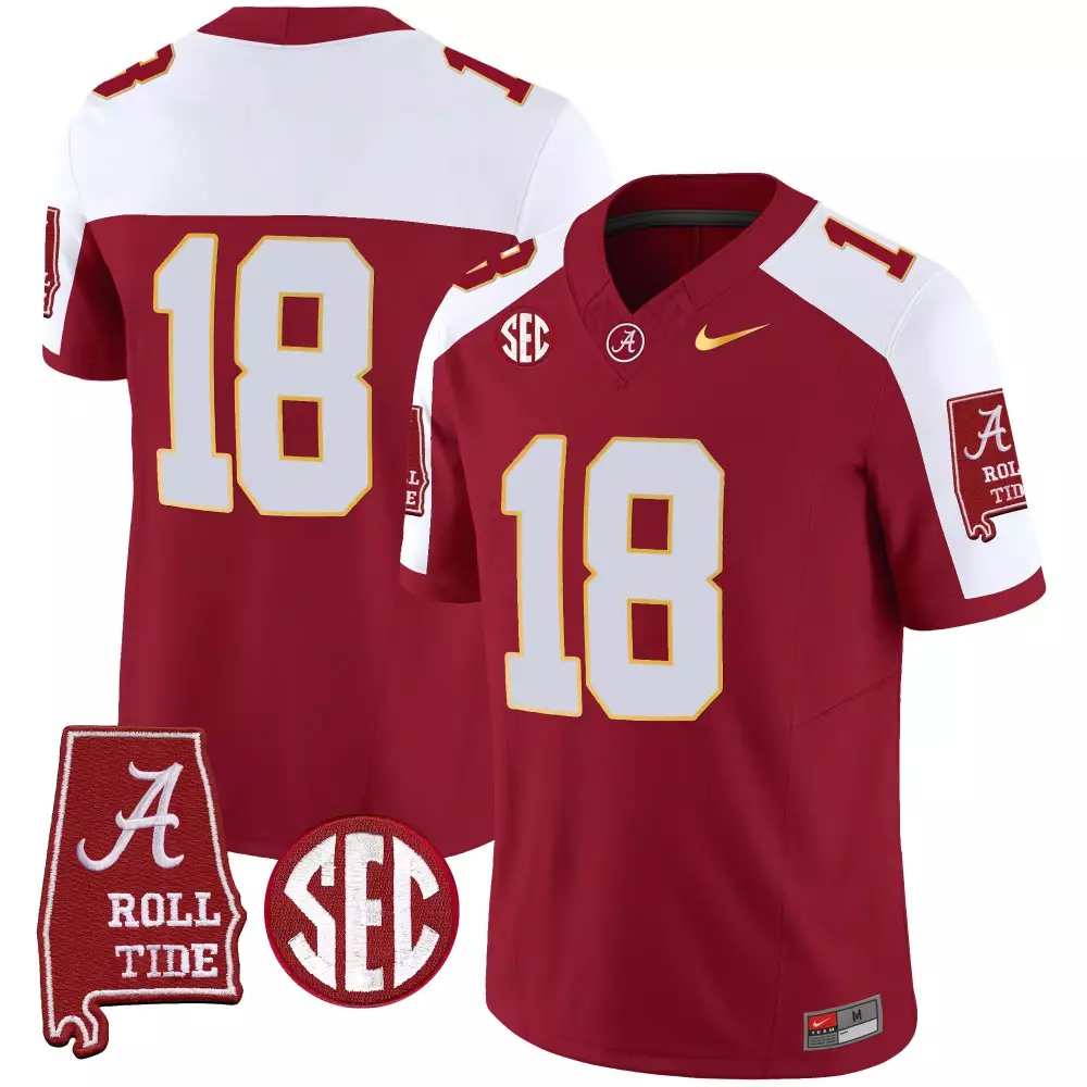 18 champs crimson alternate mens alabama crimson tide gold trim vapor jersey alabama map all stitched