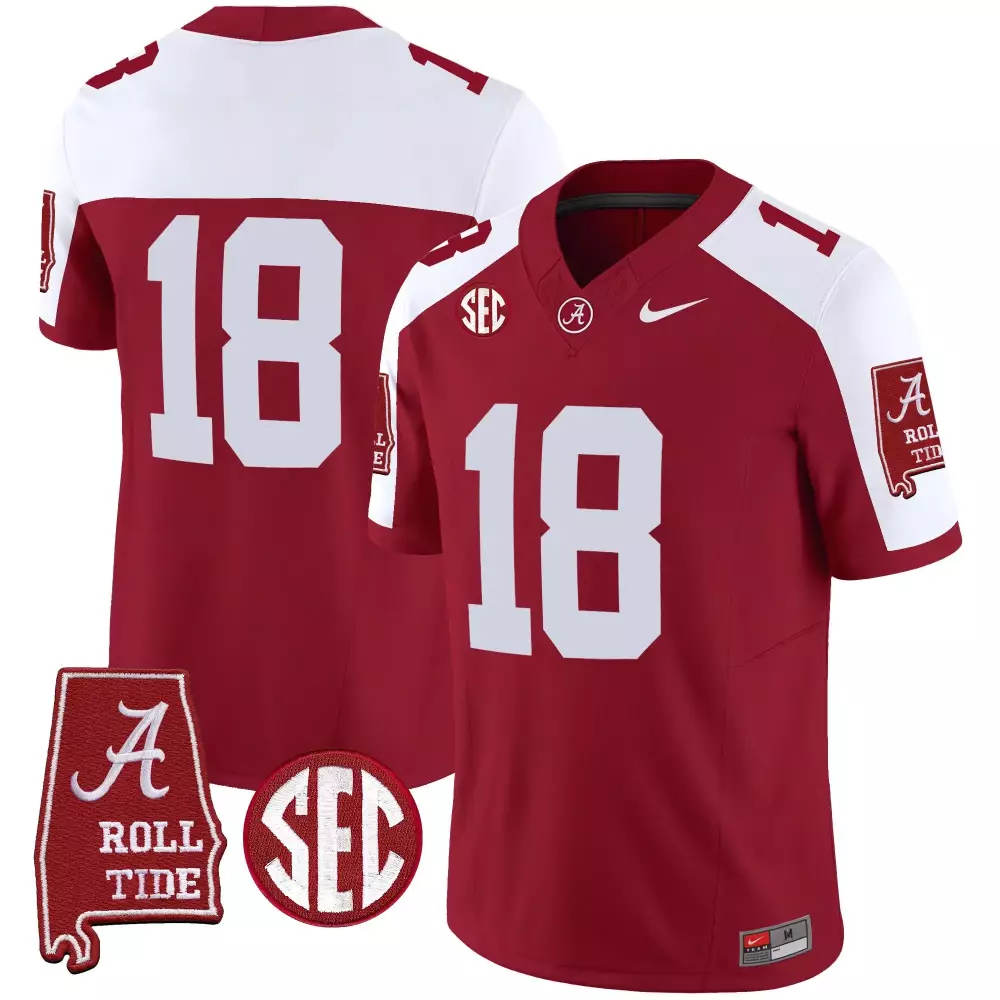 18 champs crimson alternate mens alabama crimson tide rose bowl patch vapor jersey all stitched