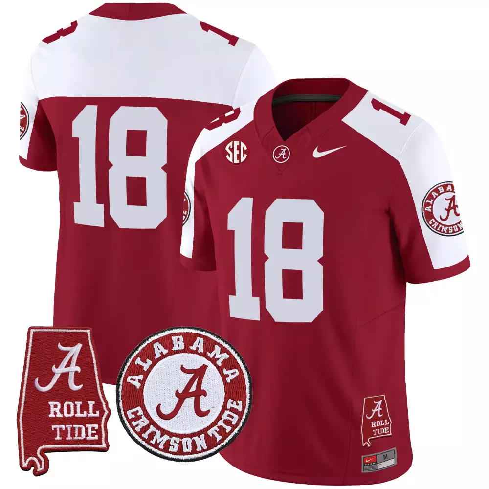 18 champs crimson alternate mens alabama crimson tide rose bowl patch vapor jersey all stitched