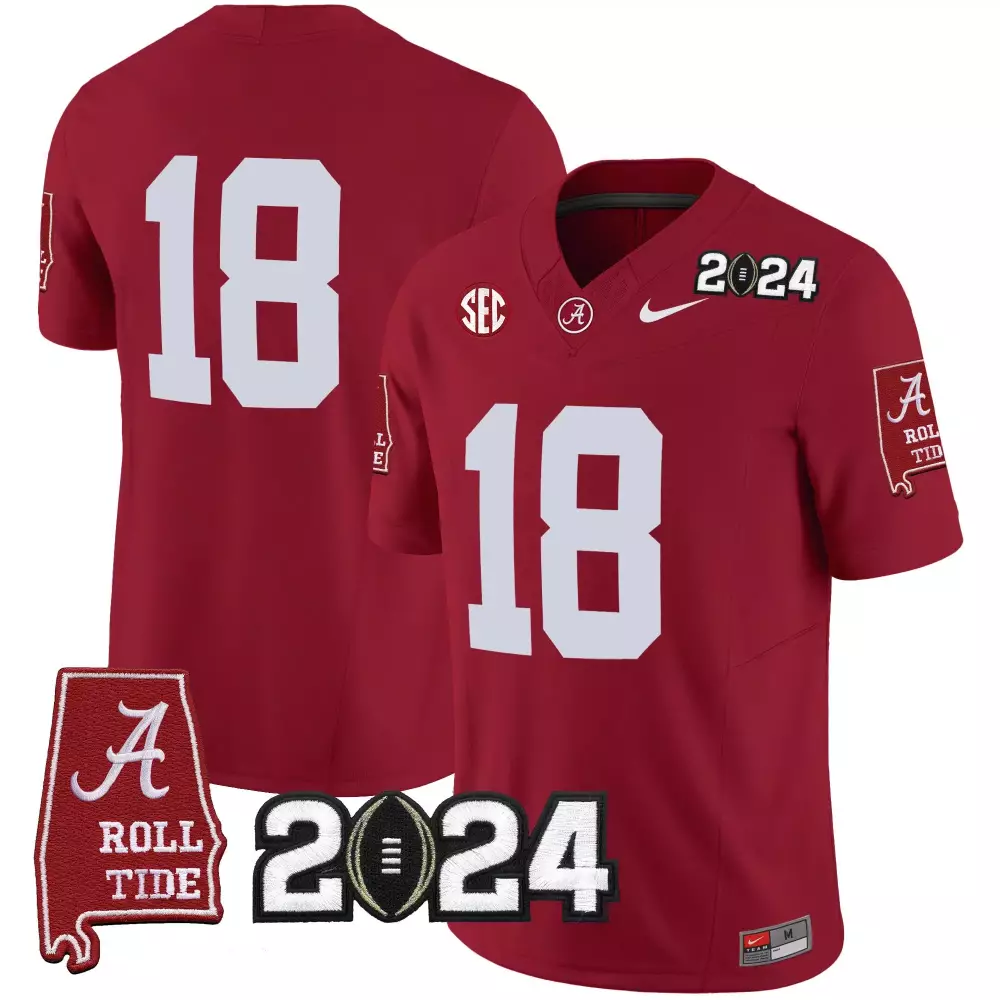 18 champs crimson alternate youths alabama crimson tide nick saban 7x champions patch vapor jersey all stitched