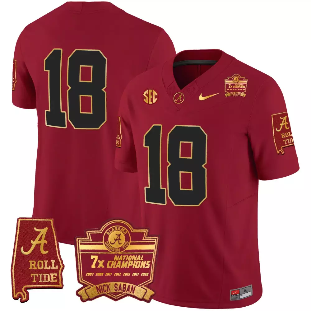 18 champs crimson mens alabama crimson tide gold trim vapor jersey v3 alabama map all stitched