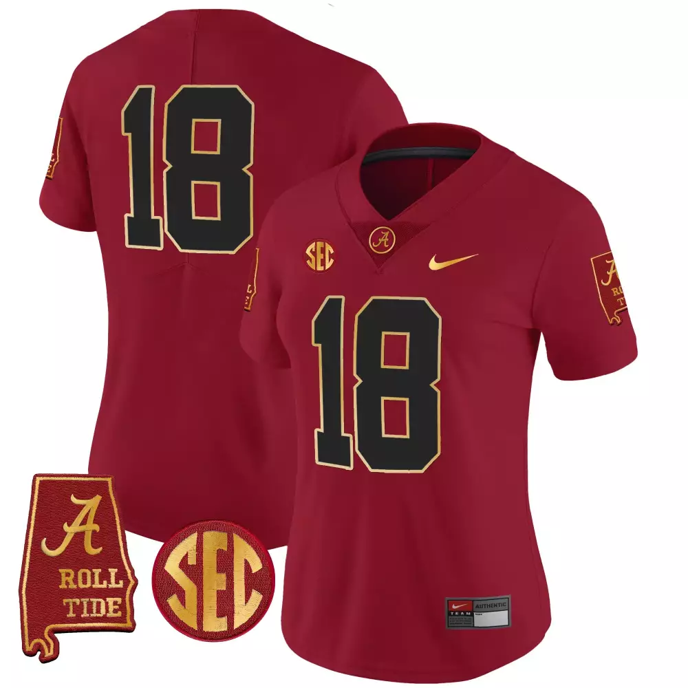 18 champs crimson womens alabama crimson tide gold trim vapor jersey v2 alabama map all stitched