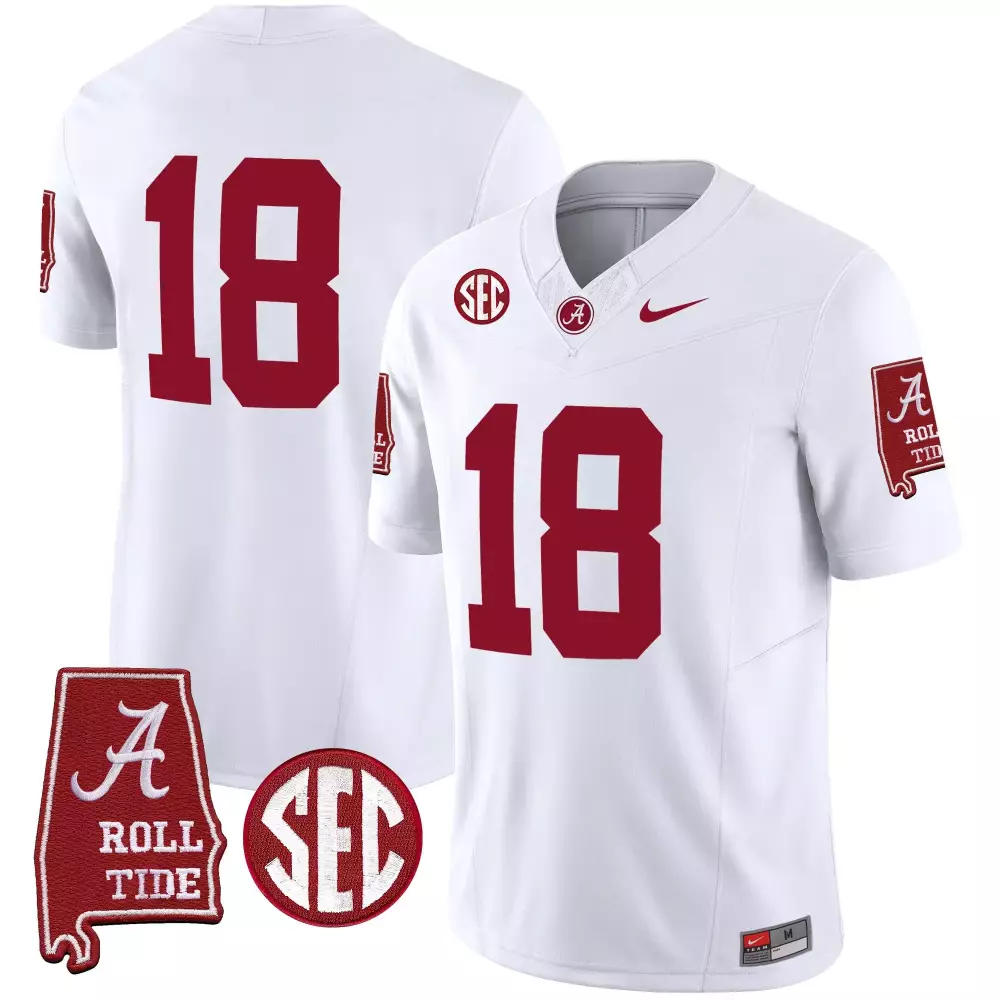 18 champs white mens alabama crimson tide vapor limited jersey v5 alabama map all stitched