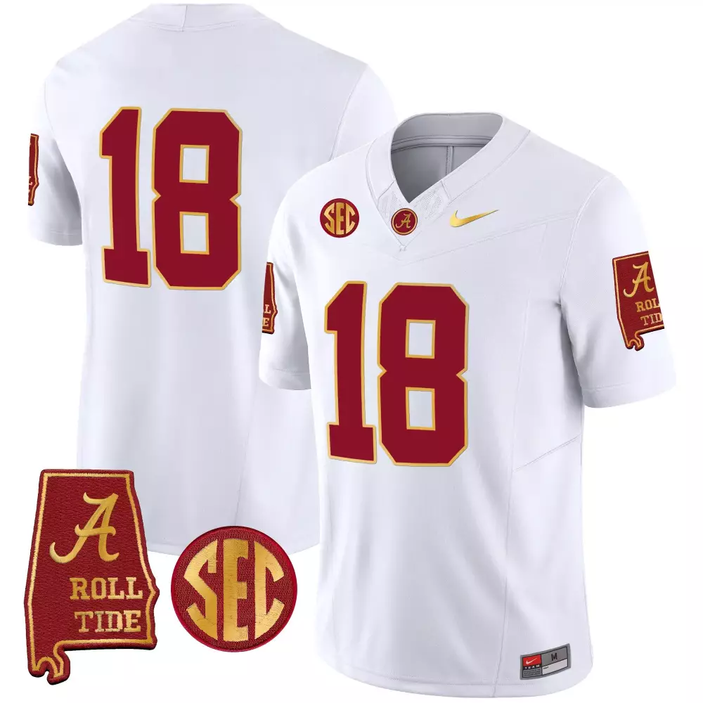 18 champs white mens alabama crimson tide vapor limited jersey v5 alabama map all stitched