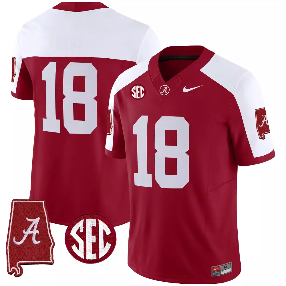 18 champs white youths alabama crimson tide nick saban 7x champions patch gold trim jersey all stitched