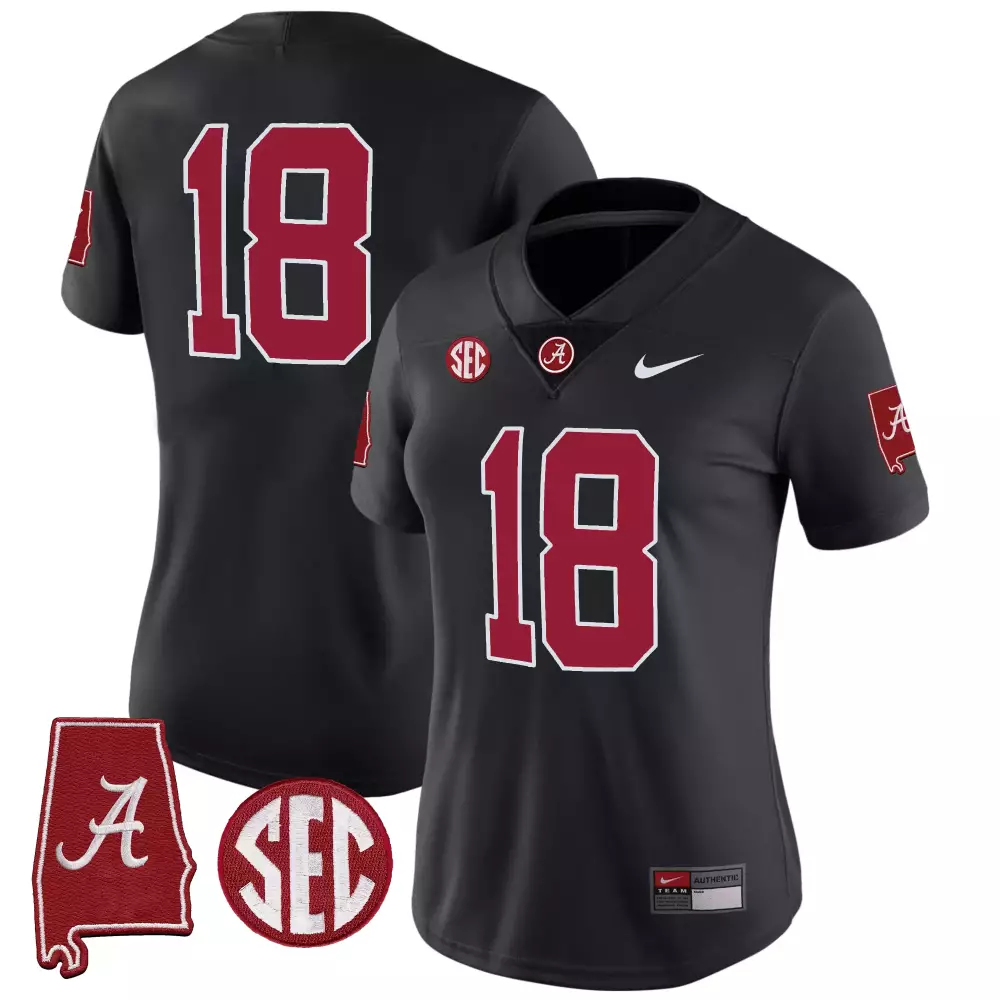 18 team black womens alabama crimson tide vapor limited jersey alabama map all stitched