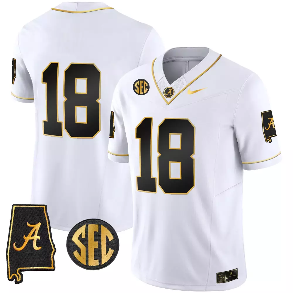 18 team white gold mens alabama crimson tide gold vapor limited jersey alabama map all stitched