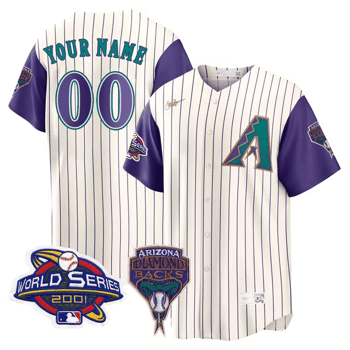 2001 world series patch men arizona diamondbacks 2001 world series patch throwback custom jersey all stitched