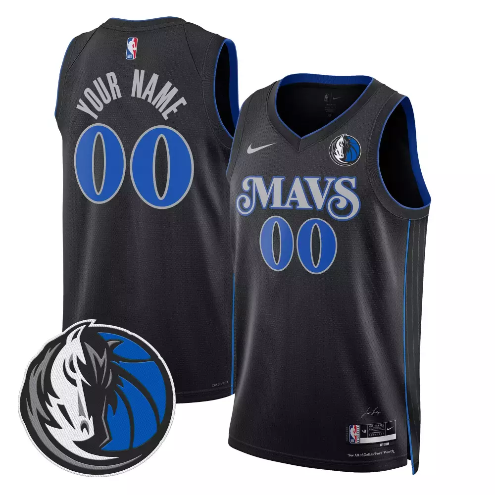 2324 city men dallas mavericks 2024 finals texas patch swingman custom jersey all stitched