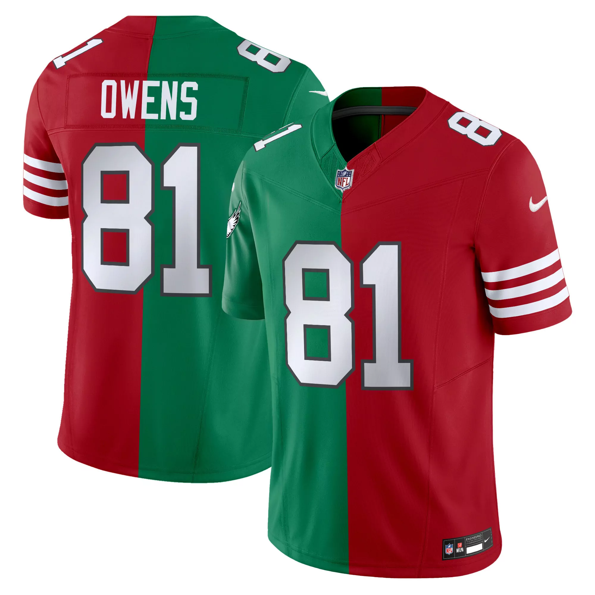 49ers eagles youth terrell owens philadelphia eagles split vapor limited jersey all stitched