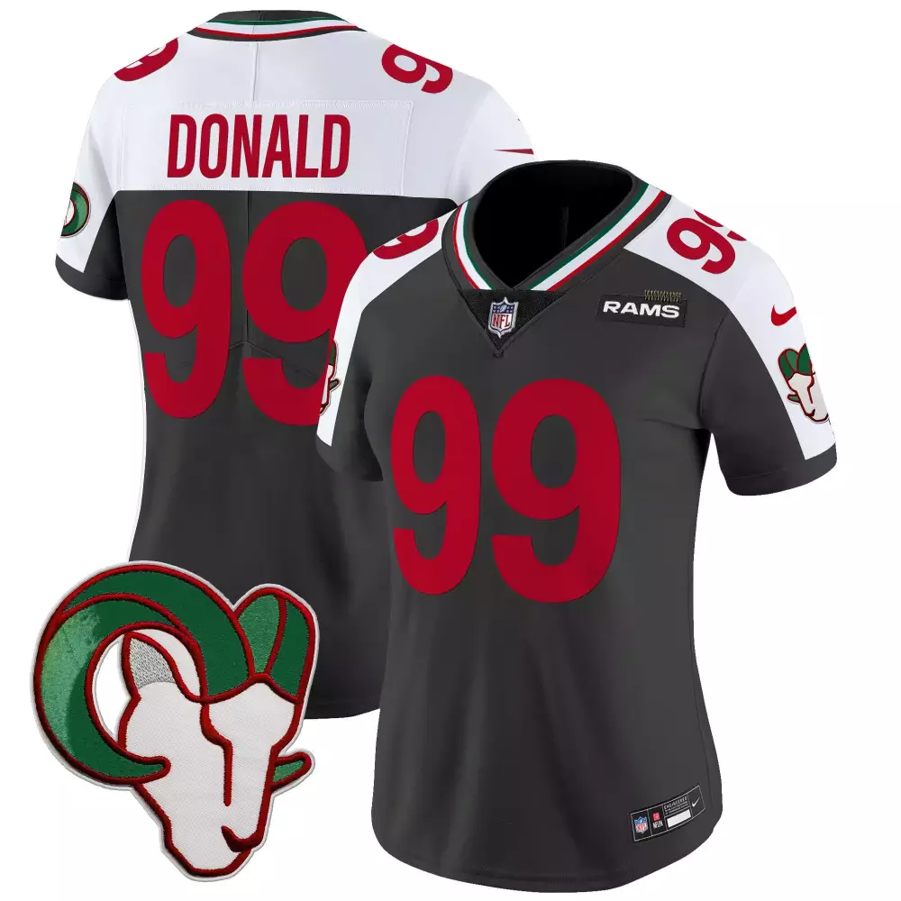 aaron donald black alternate womens los angeles rams mexico vapor limited jersey all stitched